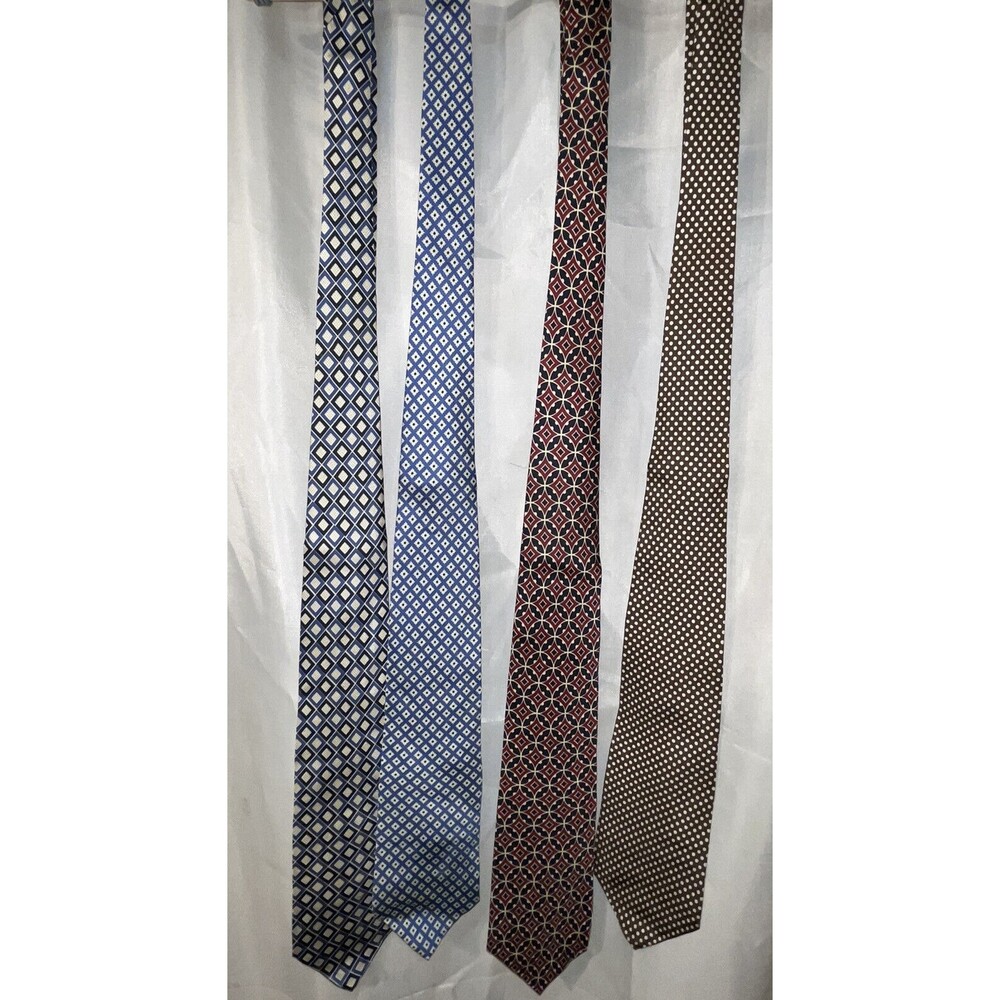 Pre Owned Lot Of 4 J Crew Vintage Multi Color Different Designs Ties.